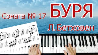 Бетховен Буря Соната17 На Пианино Легко Beethoven Sonata 17(отрывок )+ НОТЫ🎵