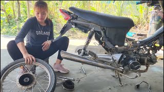 DETECH 50CC did not explode, brake shafts were broken, brake pads| Mechanical Girl N's daily work.