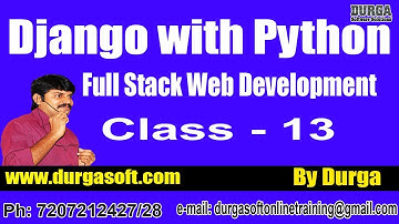 Web Development DJANGO with PYTHON Online Training by Durga Sir On 18-06-2018 @ 8PM