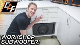 How to Make: SHOP SUBWOOFER! Built INTO the shop and doing THIS removed rattles!