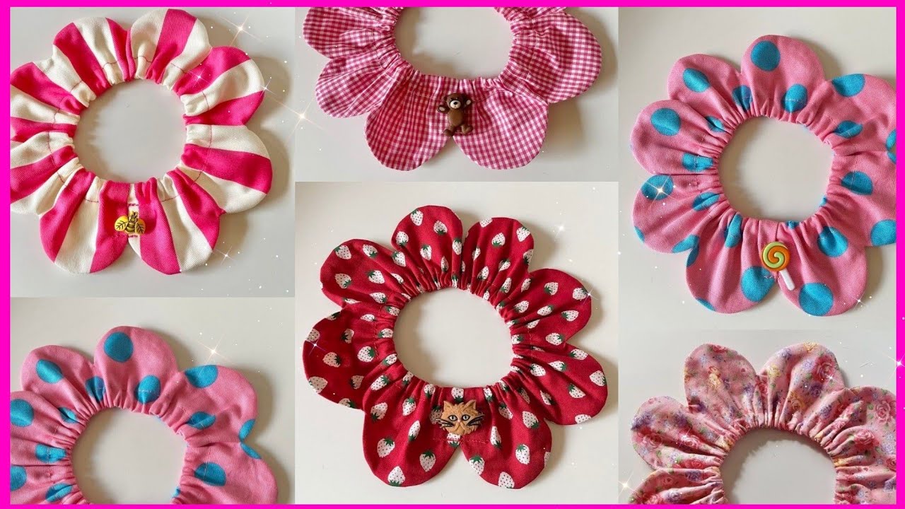 Cómo hacer un Scrunchie FLOR/Coleteros para el cabello/ laço de cabelo
