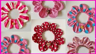 Cómo hacer un Scrunchie FLOR/Coleteros para el cabello/ laço de cabelo