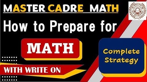 Crack the Master Cadre Math Exam: Proven Books & Strategies