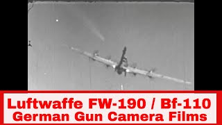 LUFTWAFFE FW-190 and BF-110 FIGHTER KILLS GUN CAMERA FILMS 1944 43724