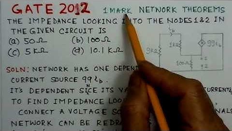 Video Solution to GATE ECE-2012 Problem -Network Theorems