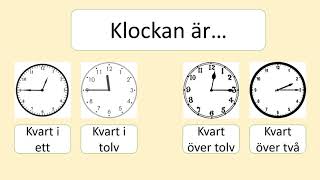Learn how to say the time in Swedish/Klockan på svenska