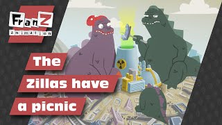 GODZILLA's family Picnic: A Fun Day of DESTRUCTION 🎬 2D Animation