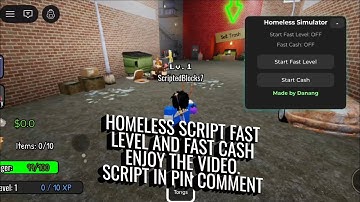 Homeless Simulator Script - Fast Level, Start Cash