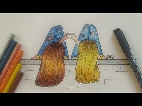 Como desenhar AMIGAS TUMBLR - passo a passo