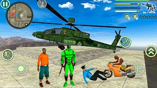 Green Deadpool Rope Hero Vice Town Crime Simulator - New Military Helipad - Android Gameplay