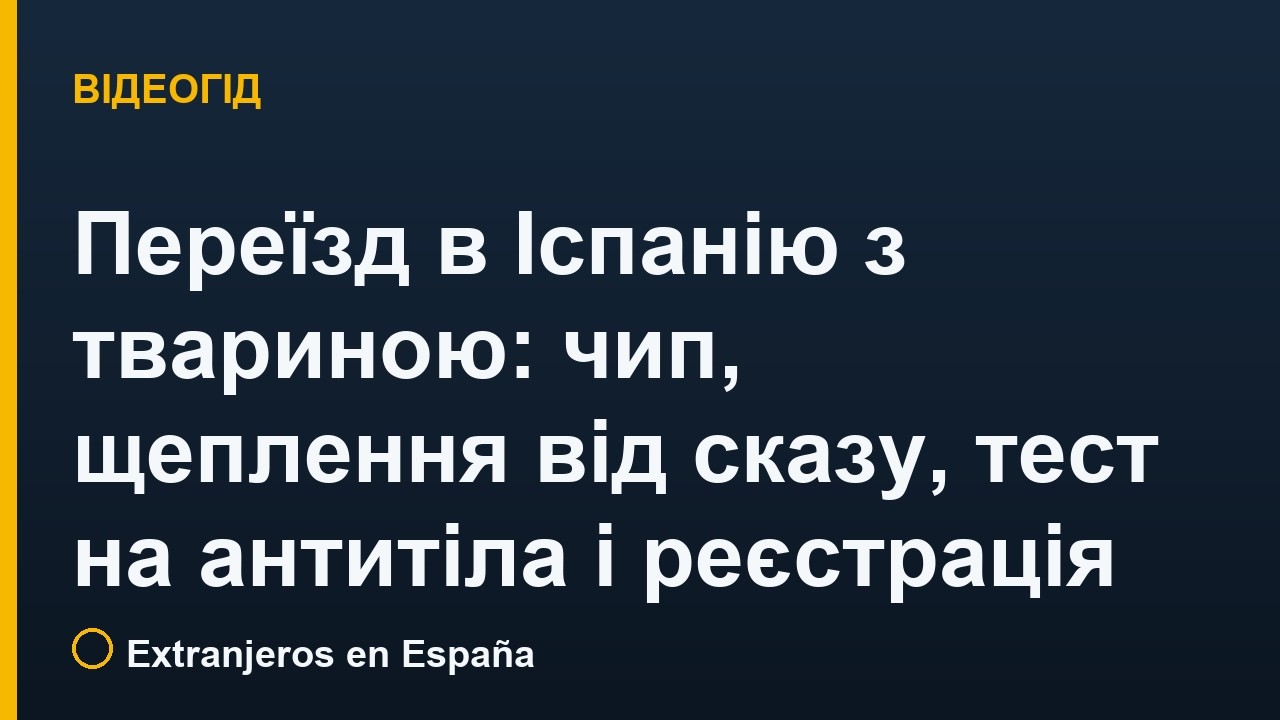 Переїзд в Іспанію з твариною: чип, щеплення від сказу, тест на антитіла і реєстрація