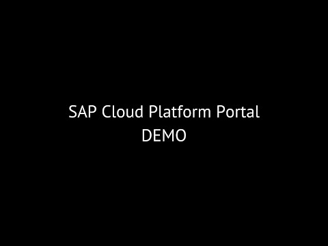 SAP Cloud Platform Portal DEMO