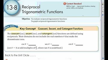 13-8-Reciprocal Trigonometric Functions