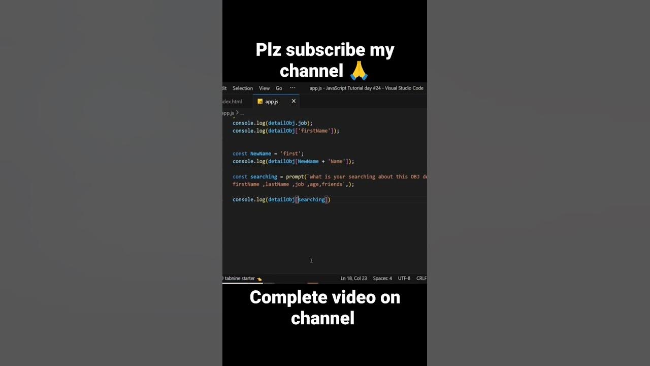 JavaScript object bracket Notation #youtubeshorts #viral #reels # ...