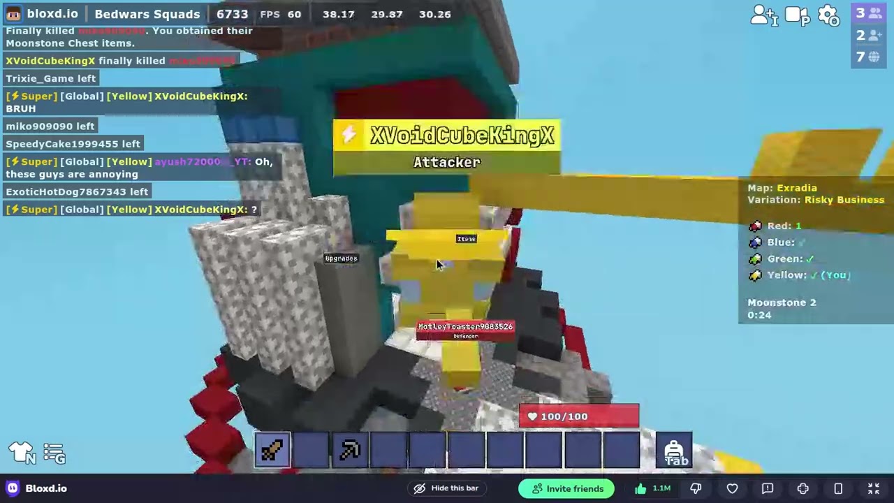 Part 2 of playing bedwars! (against a bower)