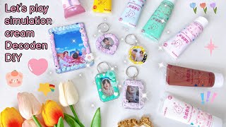 Let’s play simulation cream with me 🎀 Decoden DIY 🎉 Decor Toploader and keyring 🧸