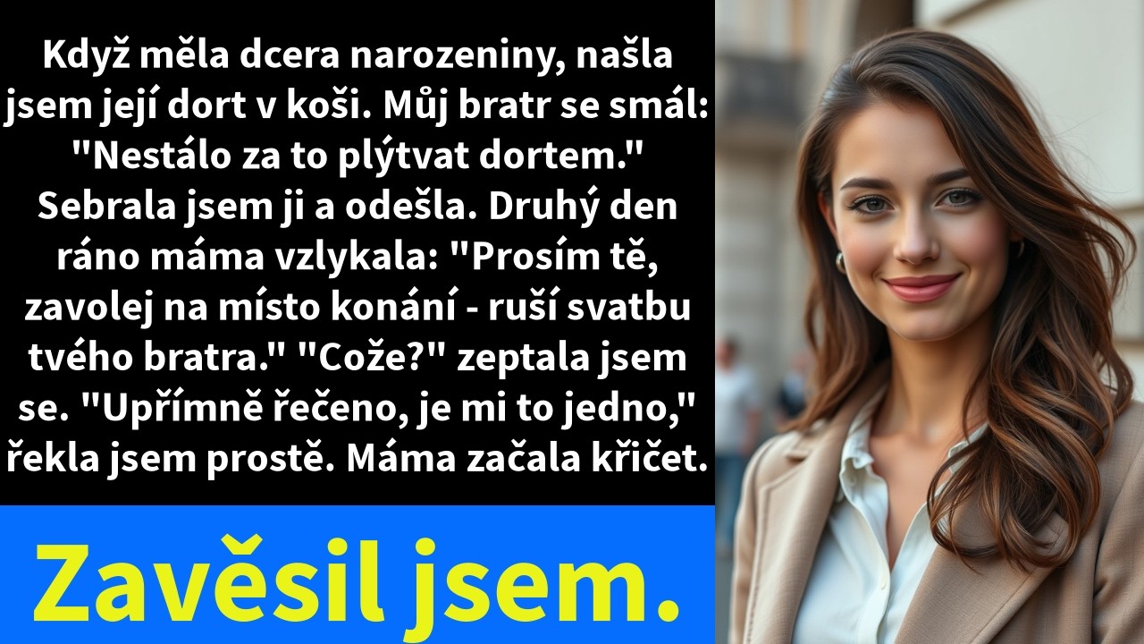 Vešla jsem do zadní části restaurace s talíři v ruce a uviděla jsem dort své osmileté dcery v popelnici. Růžová poleva rozmazaná po černém pytli, cukroví motýlci, které si sama vybrala, rozlomení...