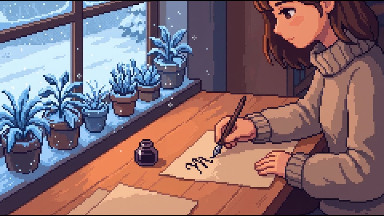 Cozy Winter Night ❄️ | Pixel Art Lofi Beats to Relax, Study & Chill