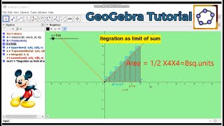 Construction of Integration as limit of sum by GeoGebra || GeoGebra Tutorial || Area of a curve