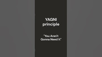YAGNI principle