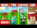 BED HOUSE BUILD CHALLENGE - Minecraft Battle: NOOB vs PRO vs HACKER vs GOD / Animation BEDROOM