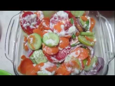 Salad Recipe Using Carrot,Cucumber,Onion,Tomato Recipe In Tamil | Haran