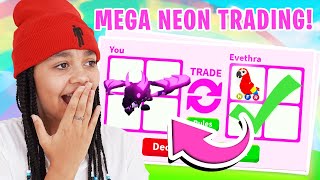 trading for mega neon dream pets in adopt me roblox
