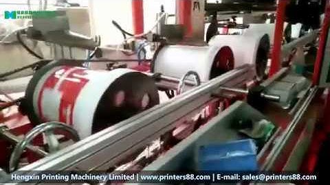 Fully Automatic Two Color Cylindrical Screen Printing Machine for Panit Bucket | Big Barrels with UV