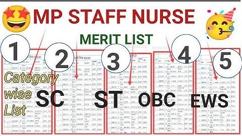 MP STAFF NURSE MERIT LIST जारी - LIST में अपना नाम देखो - SCORE चेक करो