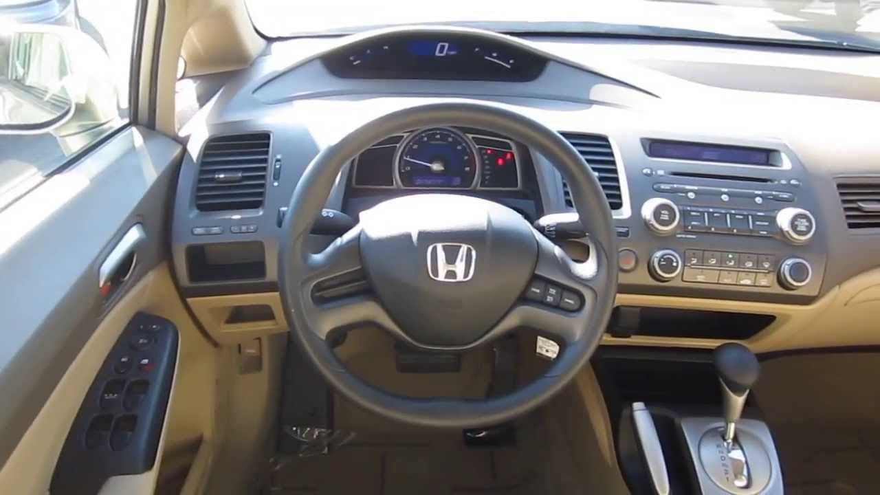 2008 Honda Civic Gold Stock 6697a Interior Youtube