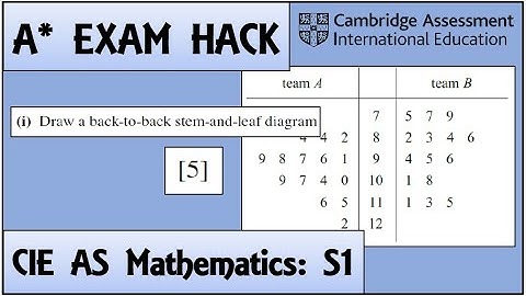 Exam Hack | CIE AS Maths | S1 | Stem and Leaf Question