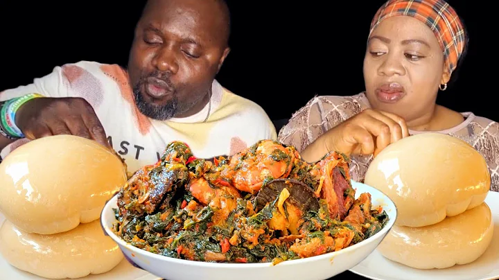 THIS IS UNBELIEVABLE 😲 ASMR AFRICAN FOOD MUKBANG WITH POUNDED YAM FUFU AND FISH VEGETABLE SOUP