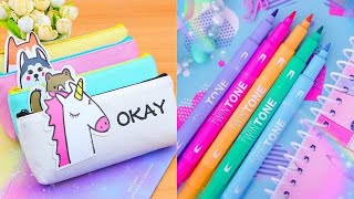 Easy&amp; COOL DIY SCHOOL SUPPLIES💜💛 , Back To School Life Hacks2