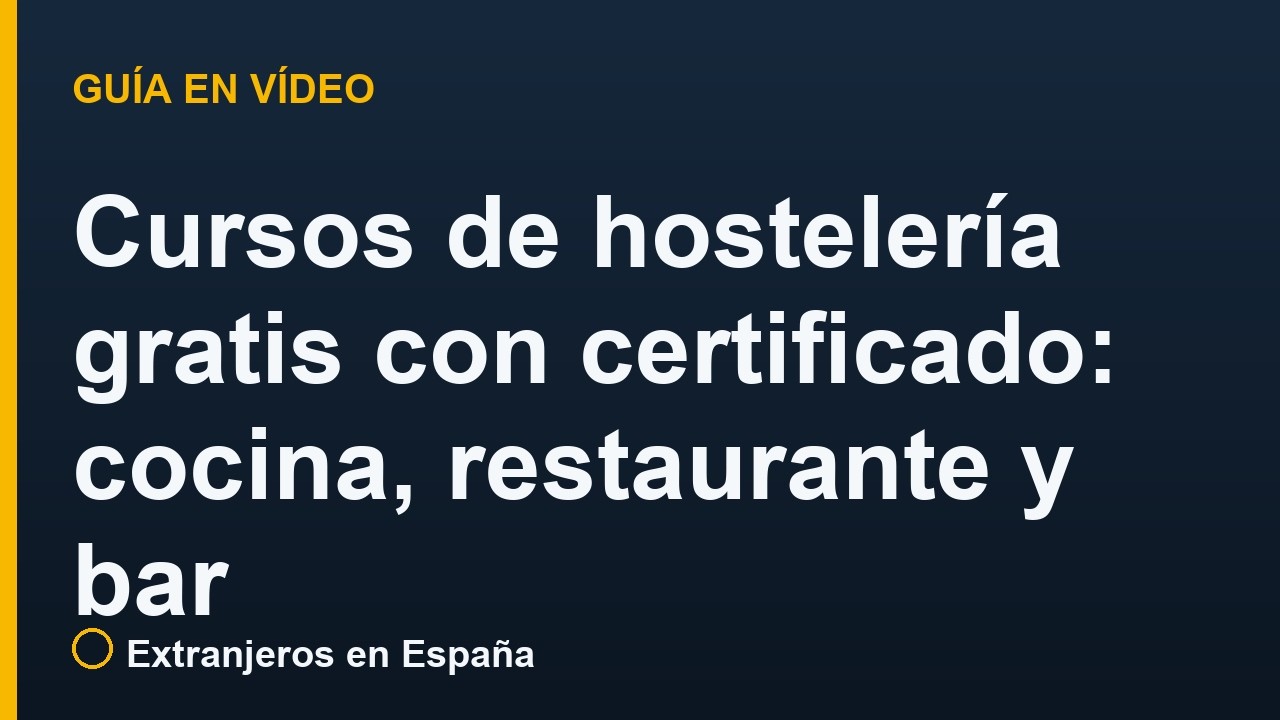 Cursos de hostelería gratis con certificado: cocina, restaurante y bar
