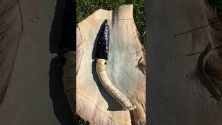Beautiful obsidian Stone knife #flintknapping #prehistoricera #bushcraft