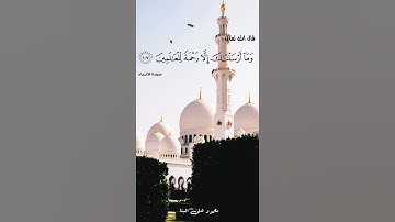 وما أرسلناك إلا رحمة للعالمين حالة واتس روعه للقارئ محمود على البنا ⚡🍂