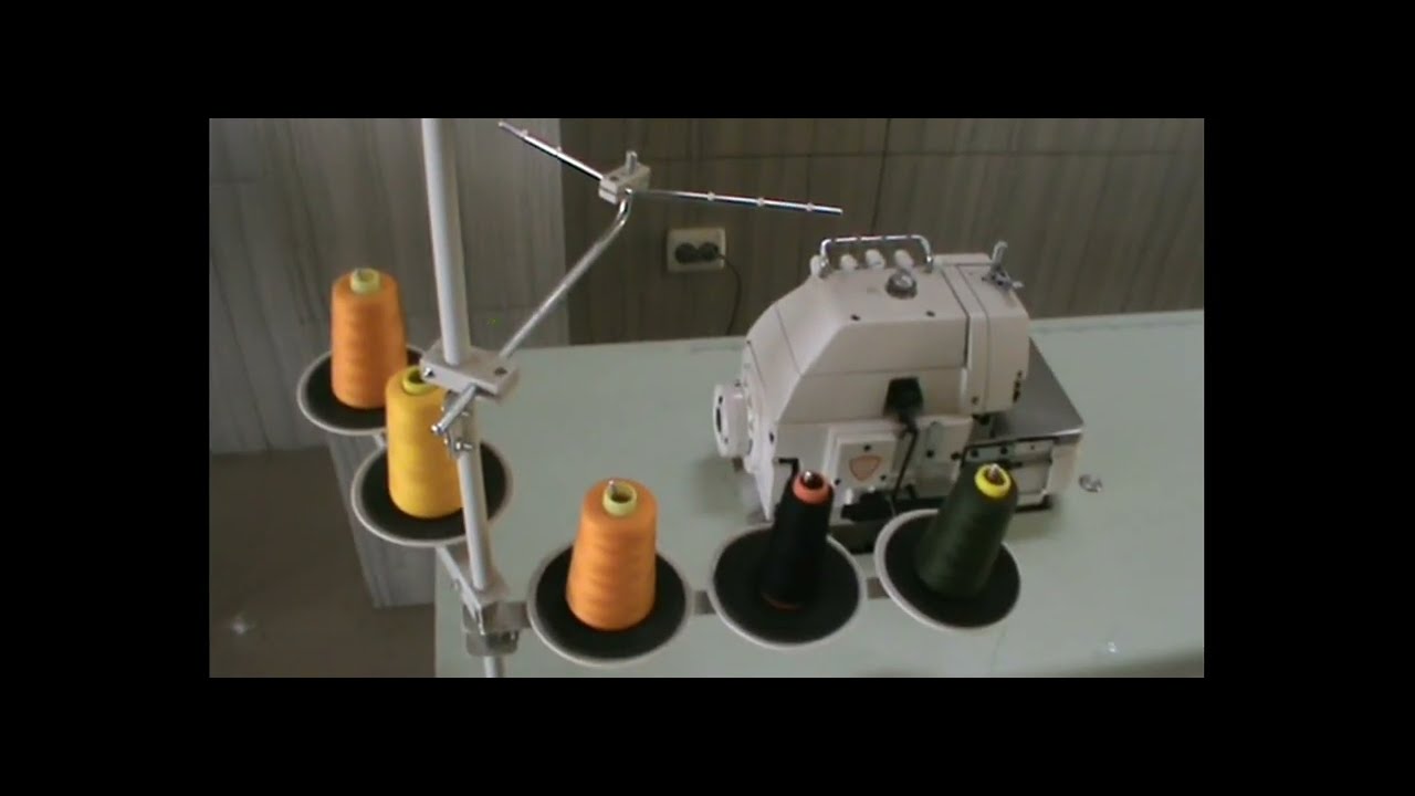 threading guide for 5 thread Overlock machine - YouTube