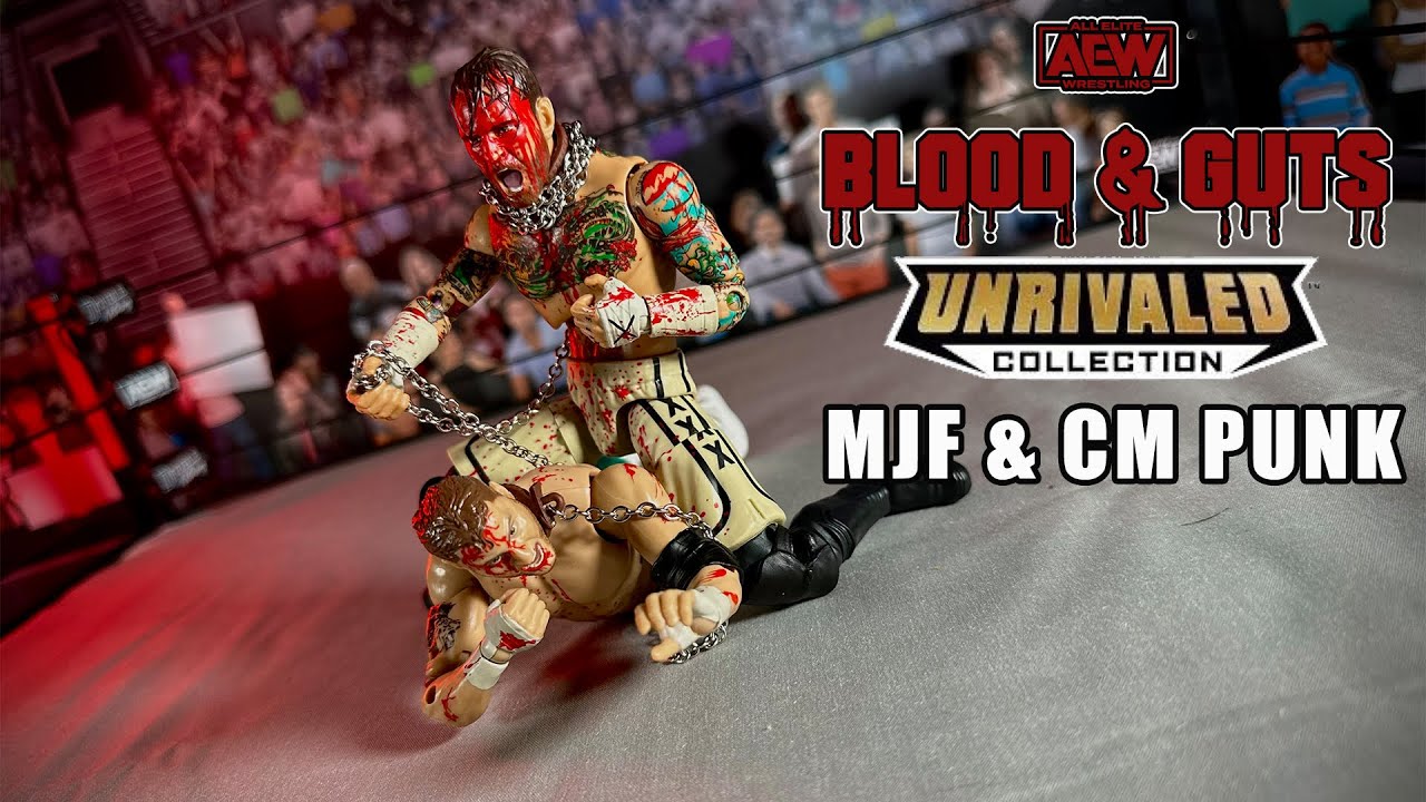 OH BLOODY HELL!!!!! AEW Unrivaled Blood &amp; Guts MJF &amp; CM PUNK - YouTube