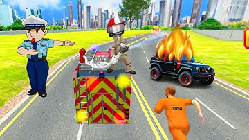 Firefighter Robot Transform Truck - Emergency Rescue Simulator - Android Gameplay
