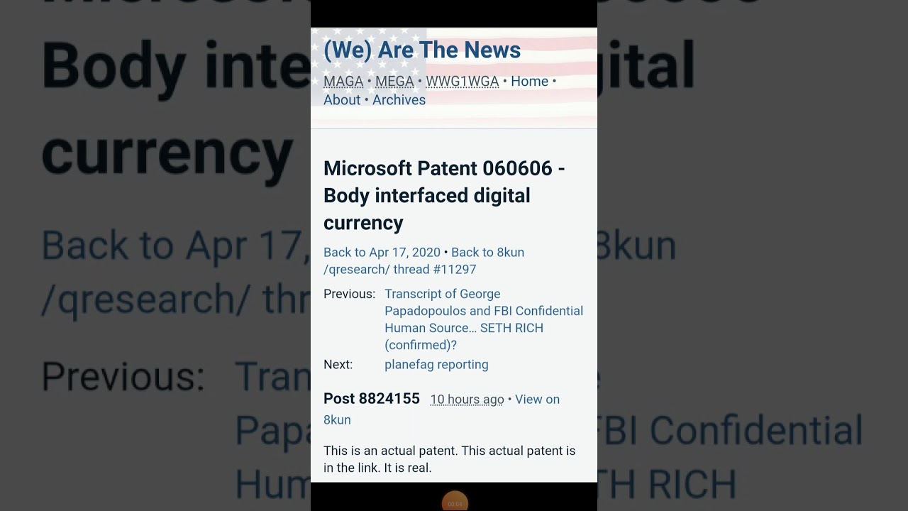 PATENT 060606 MICROSOFT BODY INTERFACED DIGITAL CURRENCY YouTube