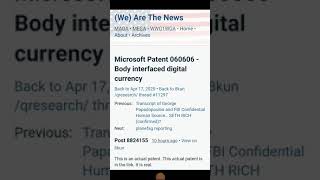 PATENT 060606 - MICROSOFT BODY INTERFACED DIGITAL CURRENCY
