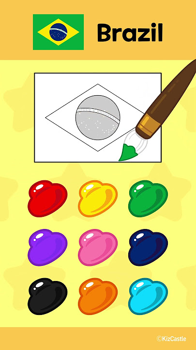 Color the Country of Brazil! 🇧🇷🎨 | Fun Art for Kids #Shorts