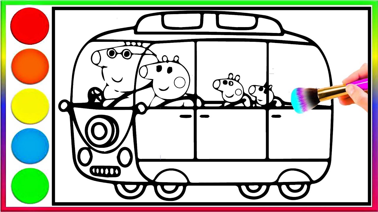 The New School Bus! 🚌 | Peppa Pig Tales Full Episodes | coloring pages - YouTube