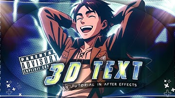 After Effects "3D TEXT TUTORIAL" for AMV EDITS  - [EASY AND SIMPLE ]