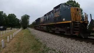 CSX 3365 Pulling Intermodal NB Through Nashville National Cemetery