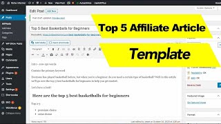 How I Write a Top Five Affiliate Article For My Blogs - My Outline