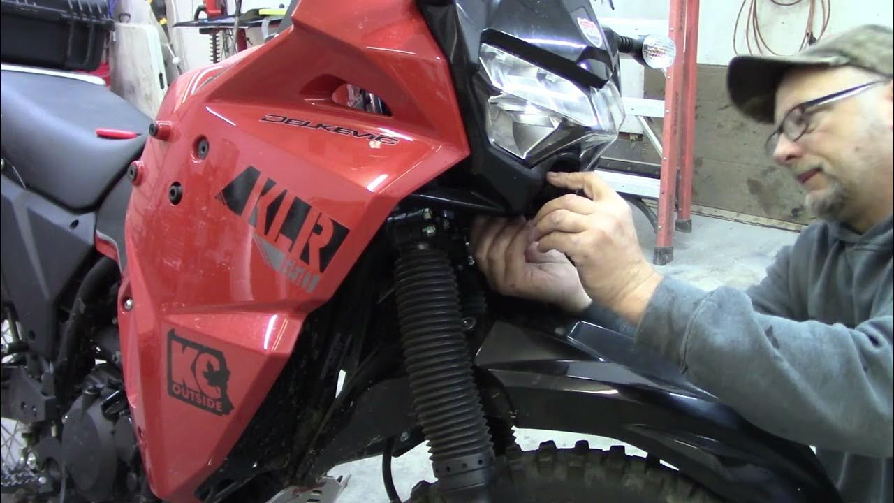 2022 KLR 650 TUSK crash bar install YouTube