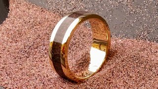 Making a Solid Gold Garnet Sand Inlay Ring
