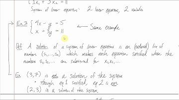 Section 1.1 Video lecture - Systems of linear equations