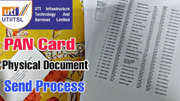 UTI PSA Pan Card physical form dispatch process